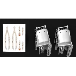Metallic Details Mdr72134 1/72 P-47 Thunderbolt Pilot Seats With 3d Decal Seat Belts 2 Pcs 3d Printed Detail Set
