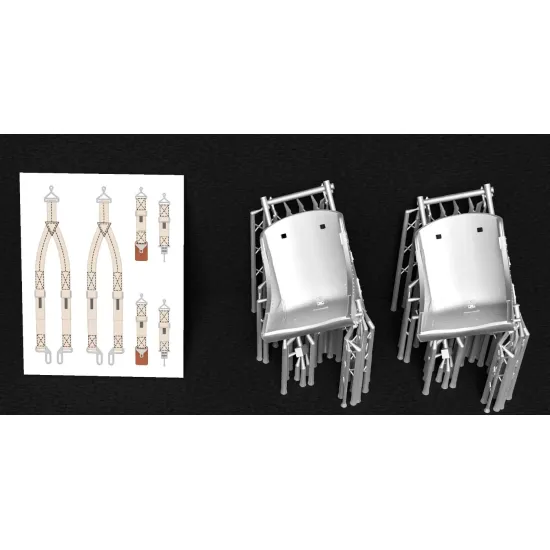 Metallic Details Mdr72134 1/72 P-47 Thunderbolt Pilot Seats With 3d Decal Seat Belts 2 Pcs 3d Printed Detail Set