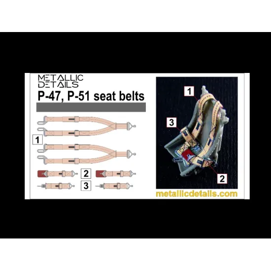 Metallic Details Mdr72134 1/72 P-47 Thunderbolt Pilot Seats With 3d Decal Seat Belts 2 Pcs 3d Printed Detail Set