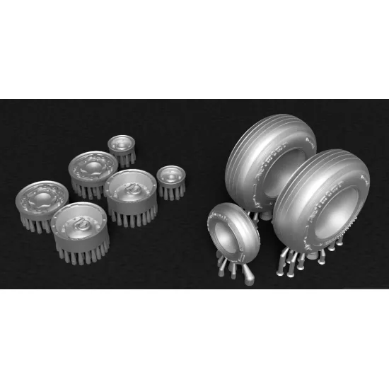 Metallic Details Mdr72137 1/72 Uh-60 Black Hawk Wheels 3d Printed Detail Set