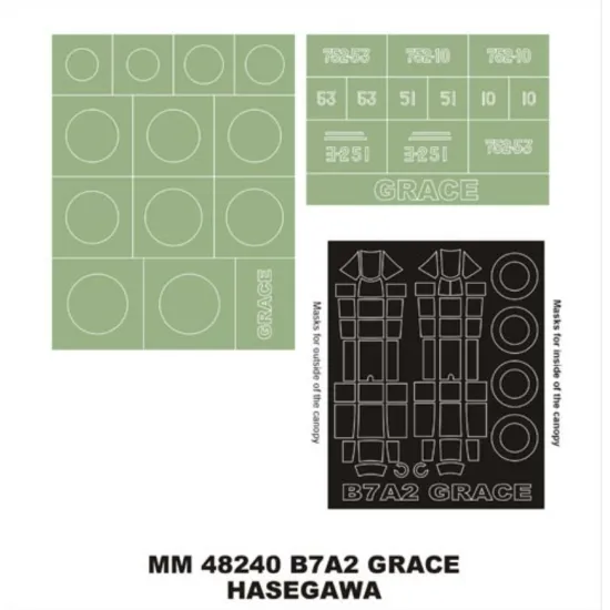Montex Mm48240 1/48 B7a2 Grace 2 Canopy Masks Out/In 2 Insignia Masks Hasegawa