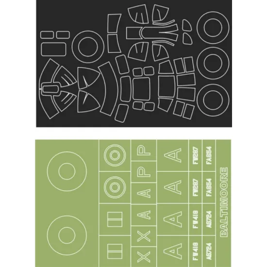 Montex Mm48293 1/48 Baltimore Canopy Mask Out Insignia Mask For Classic Airframes Kits
