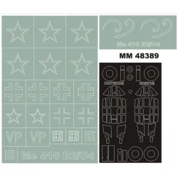 Montex Mm48389 1/48 Me 410b-2 2 Canopy Masks Out/In 2 Insignia Masks For Meng Kits