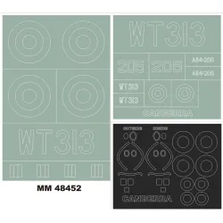 Montex Mm48452 1/48 Canberra B6/B20 2 Canopy Out/In 2 Insignia Masks
