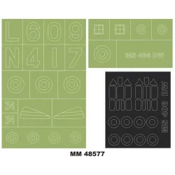 Montex Mm48577 1/48 Ms 406 2 Canopy Masks Out/In Insignia Mask For Dora Wings Kits