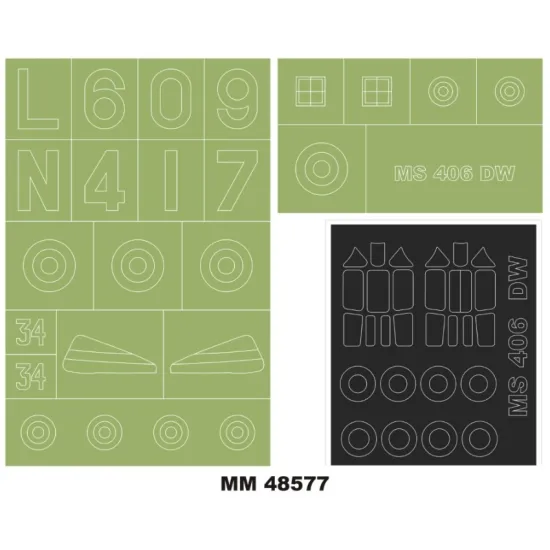 Montex Mm48577 1/48 Ms 406 2 Canopy Masks Out/In Insignia Mask For Dora Wings Kits