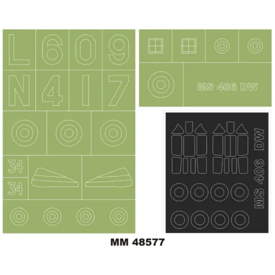 Montex Mm48581 1/48 Fairey Battle 2 Canopy Out/In 2 Insignia Masks For Trumpeter Kits