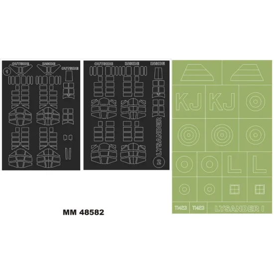 Montex Mm48582 1/48 Wetland Lysander I 2 Canopy Out/In Insignia Masks For Airfix