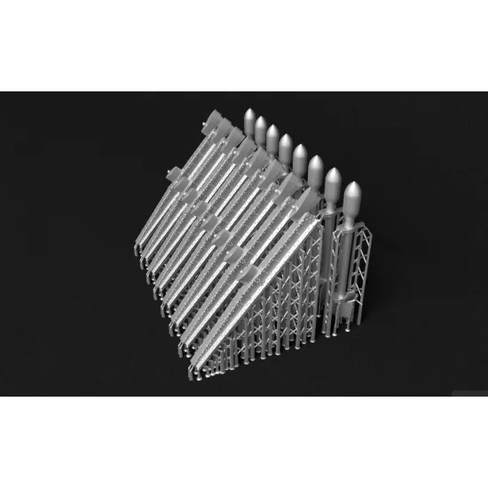 Metallic Details Mdr72158 1/72 Hawker Typhoon Rp-3 Rockets With Launch Rails 8 Pcs 3d Printed Detail Set
