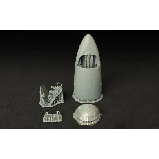 Metallic Details Mdr72162 1/72 Il-18 Nose Section With Vacuformed Cockpit Glazing Correction Set For Amodel Kit