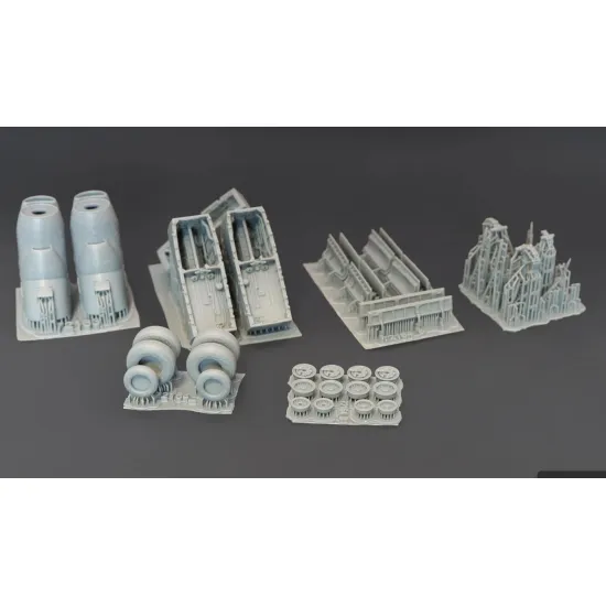 Metallic Details Mdr72164 1/72 P-3c Orion Main Nose Landing Gear Bays 3d Printed Detail Set For Hasegawa Kit