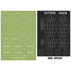 Montex Mm48595 1/48 A6m5a Zero 2 Canopy Masks Out/In Insignia Masks For Finemolds Kits