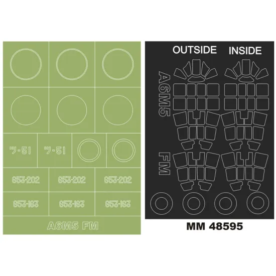 Montex Mm48595 1/48 A6m5a Zero 2 Canopy Masks Out/In Insignia Masks For Finemolds Kits