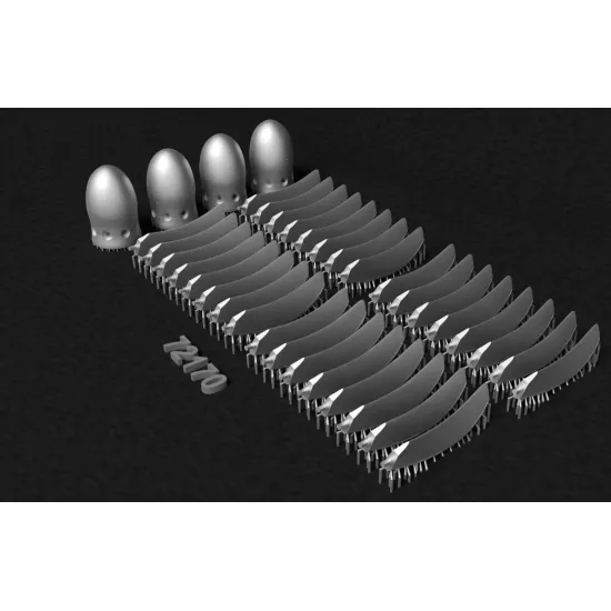 Metallic Details Mdr72170 1/72 Airbus A400m Atlas Eight-blade Scimitar Propellers 4 Pcs 3d Printed Detail Set For Revell Kit