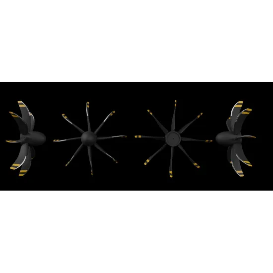 Metallic Details Mdr72170 1/72 Airbus A400m Atlas Eight-blade Scimitar Propellers 4 Pcs 3d Printed Detail Set For Revell Kit