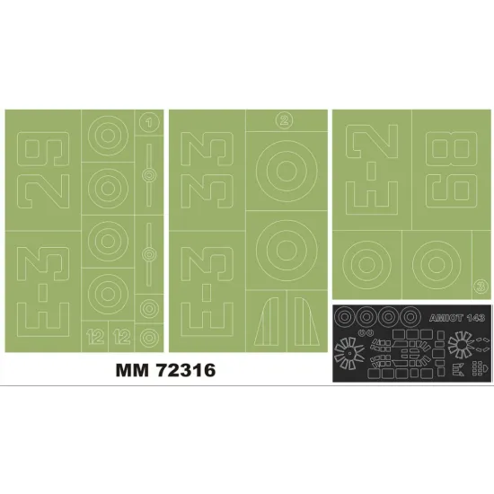 Montex Mm72316 1/72 Amiot 143 1 Canopy Masks Outside 3 Insignia Masks For Heller Kit