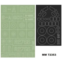 Montex Mm72353 1/72 Dh.95 Flamingo 1 Canopy Masks Outside Insignia Masks For Valom Kit