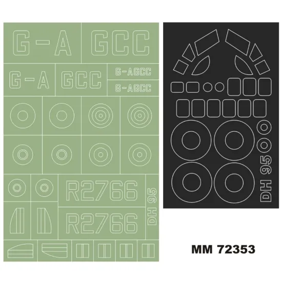 Montex Mm72353 1/72 Dh.95 Flamingo 1 Canopy Masks Outside Insignia Masks For Valom Kit