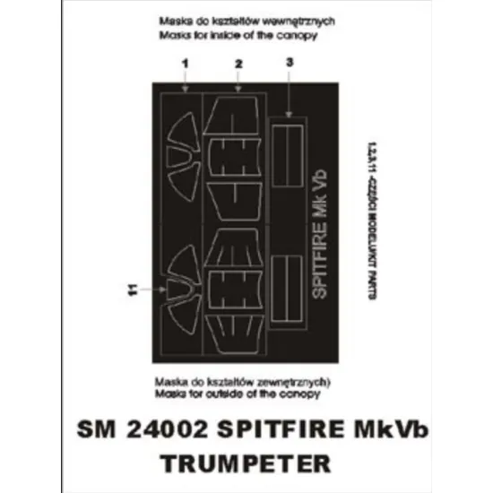 Montex Sm24002 1/24 Painting Mask For Spitfire Mk V B Outside-inside For Trumpeter Kit