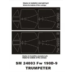 Montex Sm24003 1/24 Painting Mask For Fw 190d-9 Outside-inside For Trumpeter Kit