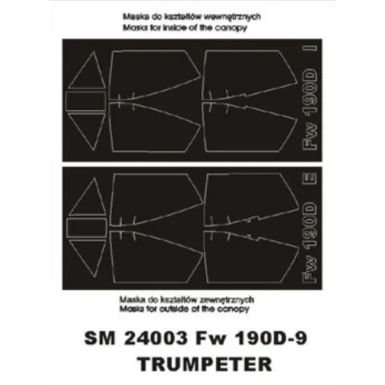 Montex Sm24003 1/24 Painting Mask For Fw 190d-9 Outside-inside For Trumpeter Kit