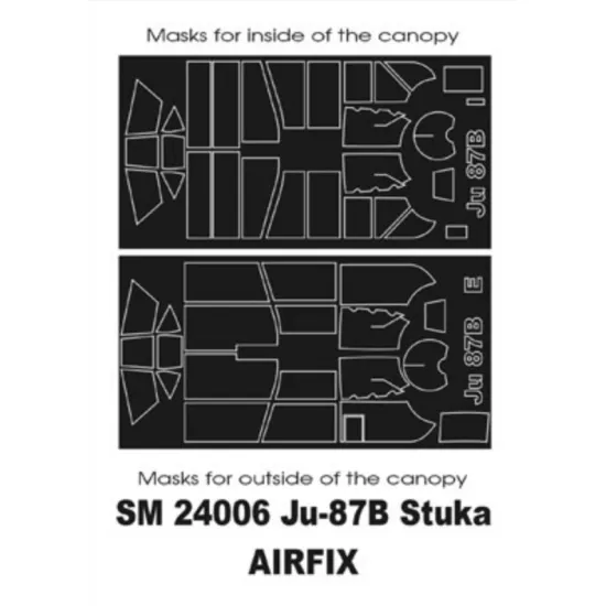 Montex Sm24006 1/24 Painting Mask For Junkers Ju-87b Outside-inside For Airfix Kits