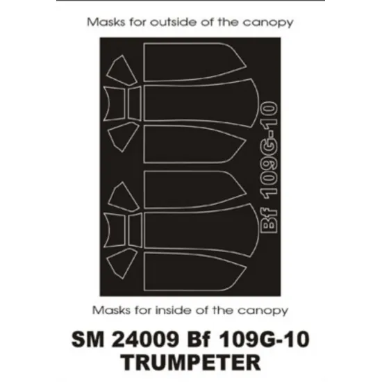 Montex Sm24009 1/24 Painting Mask For Bf-109g10 Outside-inside For Trumpeter Kit