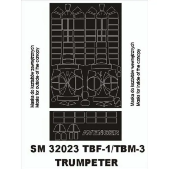 Montex Sm32023 1/32 Painting Mask For Tbf/Tbm Avenger Outside-insid Trumpeter