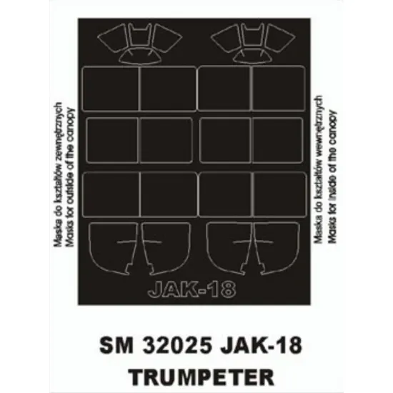 Montex Sm32025 1/32 Painting Mask For Jak-18 Outside-inside For Trumpeter Kits