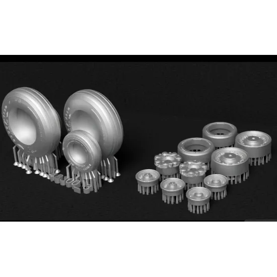 Metallic Details Mdr48301 1/48 F-14a Tomcat Wheels With Separate Wheel Hubs 3d Printed Detail Set