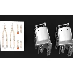 Metallic Details Mdr48307 1/48 P-47 Thunderbolt Pilot Seats With 3d Decal Seat Belts 2 Pcs 3d Printed Detail Set