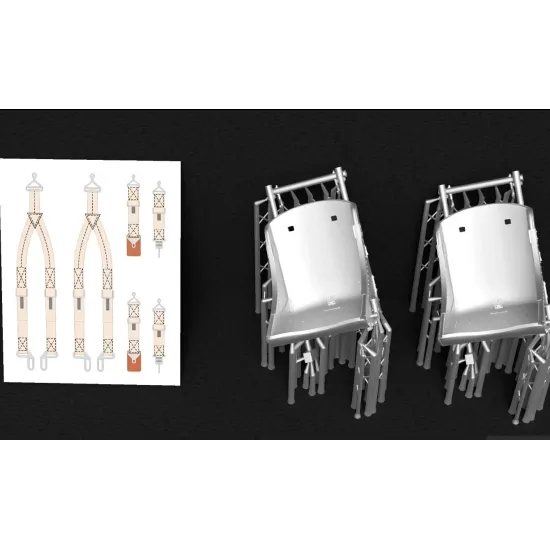 Metallic Details Mdr48307 1/48 P-47 Thunderbolt Pilot Seats With 3d Decal Seat Belts 2 Pcs 3d Printed Detail Set