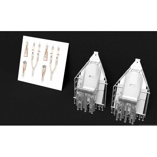 Metallic Details Mdr48309 1/48 Hawker Typhoon Early-type Pilot Seats With 3d Decal Seat Belts 2 Pcs 3d Printed Detail Set
