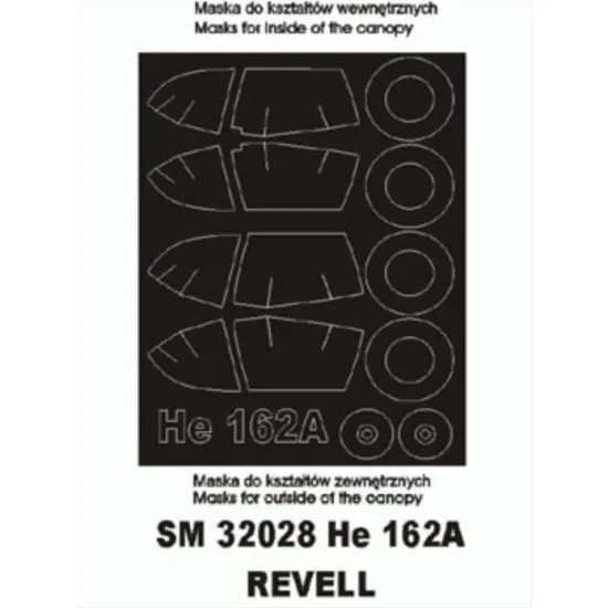 Montex Sm32028 1/32 Painting Mask For He-162 Outside-inside For Revell Kits