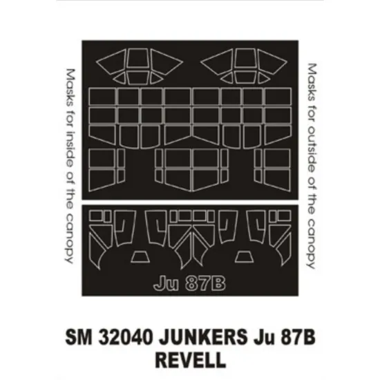 Montex Sm32040 1/32 Painting Mask For Ju-87b Outside-inside For Revell Kits