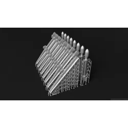 Metallic Details Mdr48322 1/48 Hawker Typhoon Rp-3 Rockets With Launch Rails 8 Pcs 3d Printed Detail Set