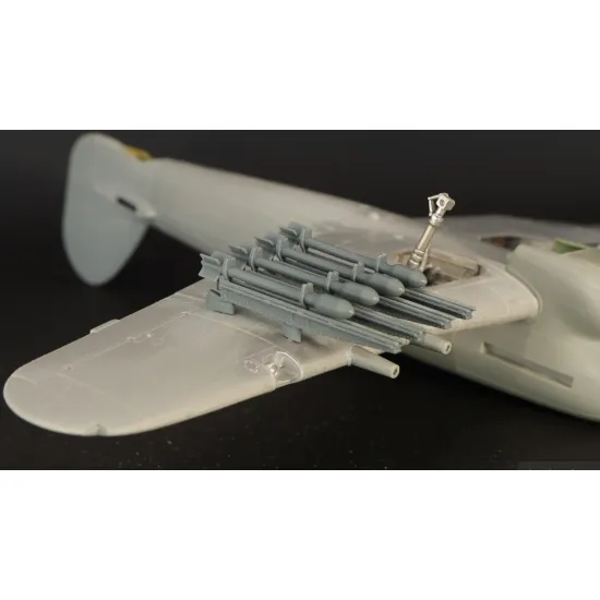 Metallic Details Mdr48322 1/48 Hawker Typhoon Rp-3 Rockets With Launch Rails 8 Pcs 3d Printed Detail Set