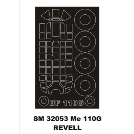 Montex Sm32053 1/32 Painting Mask For Bf 110g Outside For Revell Kits