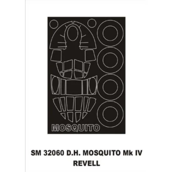 Montex Sm32060 1/32 Painting Mask For D.h.mosquito Iv Outside For Revell Kits