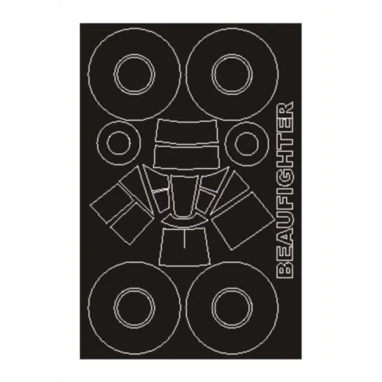 Montex Sm32080 1/32 Painting Mask For Bristol Beaufighter If Outside For Revell Kits