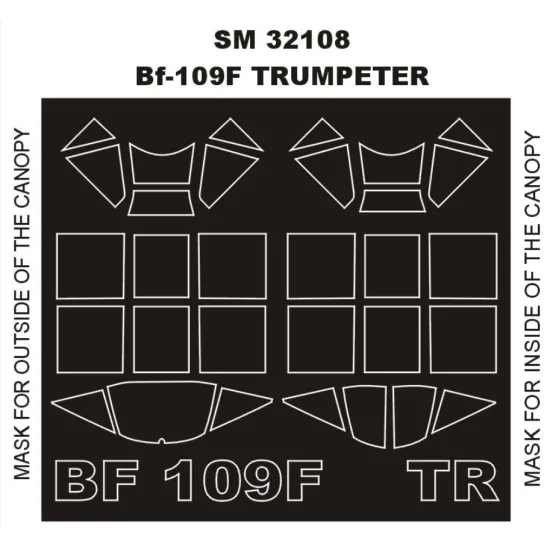 Montex Sm32108 1/32 Painting Mask For Bf-109f Outside-inside For Trumpeter Kits