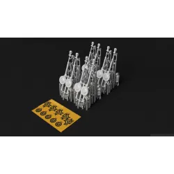 Metallic Details Mdr48338 1/48 Soviet Da-2 7/62 Mm Twin Aircraft Machine Gun 4 Pcs With Photo-etched Sights 3d Printed Detail Set