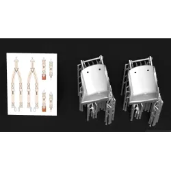 Metallic Details Mdr3272 1/32 P-47 Thunderbolt Pilot Seats With 3d Decal Seat Belts 2 Pcs 3d Printed Detail Set
