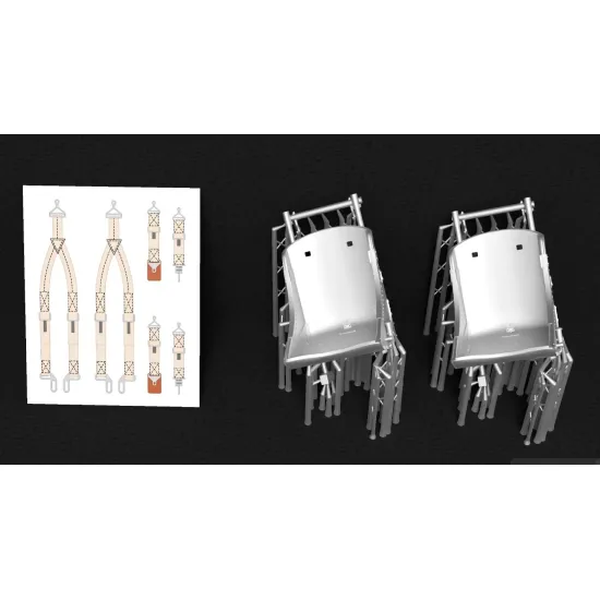 Metallic Details Mdr3272 1/32 P-47 Thunderbolt Pilot Seats With 3d Decal Seat Belts 2 Pcs 3d Printed Detail Set