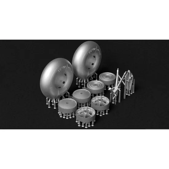 Metallic Details Mdr3282 1/32 Pzl 23 Karas Main Wheels Tail Skid Assembly 3d Printed Detail Set