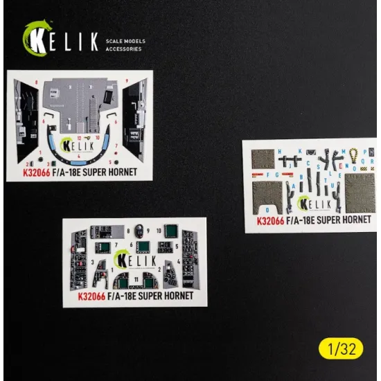 Kelik K32066 1/32 F/A-18e Super Hornet- Interior 3d Decals For Trumpeter Kit