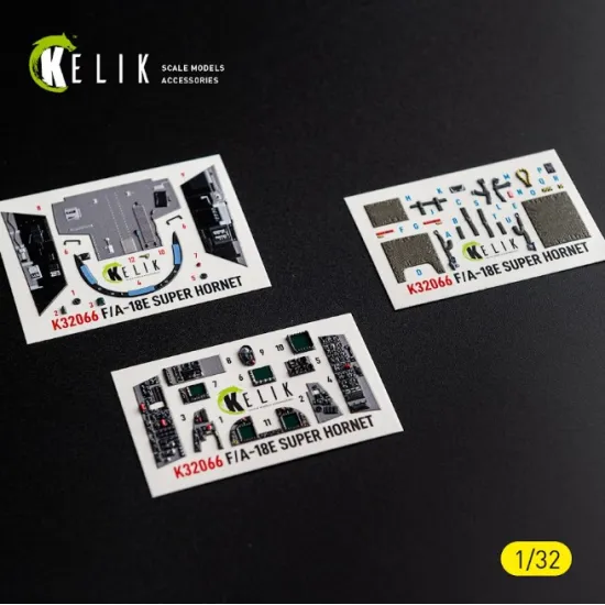 Kelik K32066 1/32 F/A-18e Super Hornet- Interior 3d Decals For Trumpeter Kit
