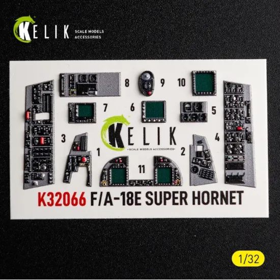 Kelik K32066 1/32 F/A-18e Super Hornet- Interior 3d Decals For Trumpeter Kit