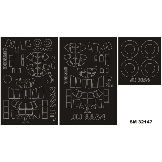 Montex Sm32147 1/32 Painting Mask For Ju 88a-4 Outside-inside For Revell Kits