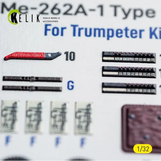 Kelik K32071 1/32 Me-262a-1 Type 1 Interior 3d Decals For Trumpeter Kit